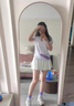 尚帛錦羽毛球服套裝速干透氣短袖球衣男女羽毛球訓練服排球運動(dòng)隊服定制 1820女款白色+3908紫裙褲 XL 曬單實(shí)拍圖