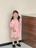 班喜迪女童連衣裙夏裝2025新款洋氣寶寶裙子周歲禮服夏季兒童公主裙童裝 粉色 110 曬單實(shí)拍圖