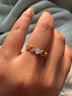 賽菲爾七夕禮物黃金戒指足金999.9古法金琺瑯星如意花絲活口女戒 約2.15克 曬單實拍圖