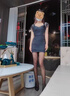 FSHE蹦迪ktv服務(wù)員工作服女技師桑拿店上班洗浴足療足浴連衣裙SPA會(huì )所 黑色 S 曬單實(shí)拍圖
