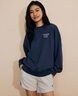 ABERCROMBIE & FITCH女裝25春季美式經典LOGO毛圈布復古寬松圓領長袖衛(wèi)衣KI152-5147 海軍藍 S (165/92A) 曬單實拍圖