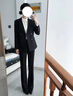 匆蒙黑色西裝西裝女輕奢小西服外套女面試商務(wù)通勤抗皺嗶嘰西裝女百搭 曬單實(shí)拍圖