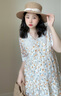 DOMIAMIAKIDS孕婦裙夏季連衣裙子小清新大碼寬松孕婦裝碎花外出孕媽媽夏裝 黃花碎花連衣裙 L（建議體重120-135斤） 曬單實(shí)拍圖
