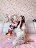 邦帛世睡衣女春夏季短袖長(cháng)褲三件套裝草莓小熊女生棉柔家居服套裝可外穿 睡衣三件套【熊熊-L碼】 曬單實(shí)拍圖