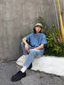 GXG男裝 九分直筒漸變水洗牛仔褲休閑褲彈力長褲子 2025夏季新品 淺藍(lán)色 L (31) 曬單實(shí)拍圖
