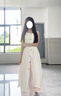 乖甜星氣質(zhì)時尚微胖女生遮肉顯瘦連衣裙子2025夏季新款韓系度假套裝長裙 杏色連衣裙+半身裙 S 建議80-90斤 曬單實(shí)拍圖