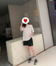 特步運動(dòng)套裝女款夏季短袖短褲寬松透氣大碼t恤男女同款休閑戶(hù)外衣服 A0167珍珠白 M 曬單實(shí)拍圖