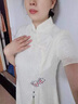 黛娜婭（Dainaya）旗袍女2025春夏新款大碼女裝中國風日常改良復古漢服連衣裙 3606 杏色 L 曬單實拍圖