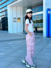湯靈鼠女童夏裝套裝新款初中生休閑短袖工裝褲兩件套女大童夏季女孩衣服 杏色上衣+粉色工裝褲【套裝】 165 【建議100-115斤】 曬單實拍圖