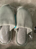 果洛菲（GUOLUOFEI）日式棉麻拖鞋女春秋居家室內(nèi)木地板情侶棉拖鞋男四季 綠色 38-39 曬單實(shí)拍圖