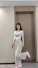 夢(mèng)特嬌莫代爾睡褲女士休閑七分褲冰絲涼感家居空調(diào)褲子夏季薄款闊腿褲 九分褲-瑪瑙黑 L 【適合100-120斤】 曬單實(shí)拍圖