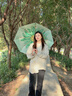 左都（ZUODU）遮陽(yáng)傘加大號(hào)防曬防紫外線彩膠大花太陽(yáng)傘女晴雨兩用折疊便攜雨傘 【翠菊】插畫彩膠upf50+晴雨兩用 曬單實(shí)拍圖