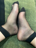 皮爾卡丹襪子女士夏季中筒超薄鋼防勾絲防臭水晶絲襪透明短款絲襪黑色十雙 曬單實(shí)拍圖