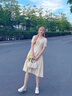 JRET2025新款v領(lǐng)杏色小個子連衣裙女夏茶歇法式顯瘦氣質(zhì)海邊度假長裙 【裙子】 L 55/60kg 曬單實(shí)拍圖