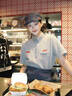匯彩衫肯德基餐飲工作服T恤定制印logo奶茶漢堡火鍋店餐廳服務(wù)員polo衫 A款-【單上衣】T恤短袖 深灰色 L 曬單實(shí)拍圖