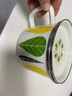 華科搪瓷餐杯加厚搪瓷杯搪瓷碗泡面碗早餐杯餐盒平蓋奶杯豆?jié){杯飯缸蓋 葉子14CM 平蓋搪瓷快餐杯 曬單實拍圖