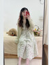 棉致裙子女夏法式甜美小清新仙氣超仙森系開衫碎花吊帶連衣裙兩件套裝 綠色開衫+吊帶裙 【套裝】 S 【建議100斤內(nèi)】 曬單實(shí)拍圖