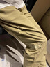 晗鯊冰絲休閑褲夏季薄款工裝褲男運動(dòng)透氣速干直筒褲子男寬松闊腿長(cháng)褲 卡其色 XL （120-140斤） 曬單實(shí)拍圖