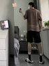 啄木鳥(niǎo)（TUCANO）夏季2025新款美式短袖T恤男潮牌寬松大碼純棉半截袖薄款休閑體恤 咖啡色 2XL 【合適151-165斤】 曬單實(shí)拍圖