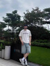 滿印輕奢牛仔短褲美式高街提花五分直筒褲抓爛乞丐寬松潮牌中褲男 藍色 19017 3XL 建議 186-220斤 曬單實拍圖