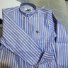 Colombass純棉條紋襯衫男長(cháng)袖修身免燙加大碼男士全棉牛津紡商務(wù)休閑襯衣 PL111黃藍條紋 42/2XL 曬單實(shí)拍圖