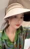 GOLOVEJOY夏季騎行防曬面罩女帽子全臉戶外f紫外線透氣遮陽防沙塵掛耳口罩 米白色【黑膠帽檐 運(yùn)動(dòng)防曬】 曬單實(shí)拍圖