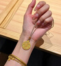 中國黃金（CHINA GOLD）黃金項鏈女款百搭足金八寶羅盤(pán)吊墜七夕情人節生日禮物送老婆媽媽 八寶羅盤(pán)項鏈【棕繩】 約3.4g 曬單實(shí)拍圖