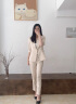 AEMAPE高端職業(yè)西裝外套套裝女士2025夏季新款氣質(zhì)七分袖薄款西服兩件套 香檳色西裝+九分褲 XL 110-120斤 曬單實拍圖