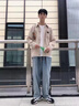 唐號（tanghao）燈芯絨長袖襯衫外套男春秋季薄款2024新款襯衣港風潮牌休閑上衣服 杏色【強烈推薦】 XL 曬單實拍圖