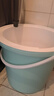 靠藝泡腳桶洗腳盆保溫家用不插電足浴盆沐足三層加厚冬天過(guò)小腿 淺青色【36cm高】有提手（無(wú)蓋） 曬單實(shí)拍圖