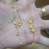 周六福（ZLF）七夕禮物 黃金項(xiàng)鏈女款5G足金時(shí)尚琺瑯春華球蘭鏈墜球蘭花 計(jì)價(jià) 40+5cm-5.35g 曬單實(shí)拍圖