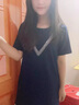 皮爾卡丹（pierre cardin）設(shè)計(jì)感拼色魚尾短袖連衣裙女夏季新款韓版寬松時(shí)尚氣質(zhì)顯瘦中長裙 藏青色 L 110-120 曬單實(shí)拍圖