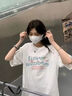真維斯（JEANSWEST）純棉t恤女夏季2025新款爆款寬松正肩短袖上衣設計感小眾半袖體恤 天藍 陽(yáng)光櫻花 XL 曬單實(shí)拍圖