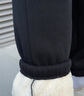 名創(chuàng)優(yōu)品（MINISO）羊羔絨衛(wèi)褲男重磅加厚秋冬季新款保暖加絨青少年束腳褲 黑 L  曬單實拍圖