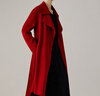衣香麗影長(cháng)款雙面呢大衣女系帶翻領(lǐng)毛呢大衣 紅色 L 曬單實(shí)拍圖