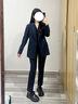 伯德小姐西裝外套女士夏季職場高級感面試正裝小個子職業(yè)西服套裝 TZ03 藏藍西裝 【春秋款】 L -適合105-113斤可穿 曬單實拍圖
