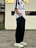 名創(chuàng)優(yōu)品（MINISO）褲子男夏季薄款冰絲速干防曬垂感彈力休閑褲大碼跑步運(yùn)動九分褲男 深灰 XL 180 (面料升級) 曬單實(shí)拍圖
