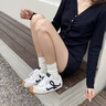 AJMG厚底德訓(xùn)鞋女2025夏季季楊冪同款真皮內(nèi)增高休閑阿甘鞋芭蕾板鞋 白色（真皮專柜品質(zhì)） 38 曬單實(shí)拍圖
