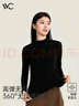 VVC打底衫女2025新款抗菌蛋白保暖內衣純色春秋打底衣城市輕戶(hù)外上衣 曜石黑 M 曬單實(shí)拍圖