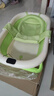 嬰兒洗澡盆兒童浴盆大號寶寶可折疊可坐可躺洗澡神器新生兒童用品 【觸屏感溫】清新綠+三角浴網(wǎng) 曬單實(shí)拍圖