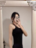如鉆美背吊帶背心女內搭帶胸墊文胸一體夏外穿u型內衣抹胸打底上衣 黑色 M 【適合95-110斤】 曬單實拍圖