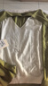 千柏年25秋冬新品假兩件V領(lǐng)輕薄羊毛針織衫女簡(jiǎn)約優(yōu)雅開(kāi)衫毛衣青苔色M 曬單實(shí)拍圖