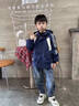 G.DUCKKIDS童裝男童秋裝外套2025新款兒童沖鋒衣春秋款中大童秋季風(fēng)衣洋氣潮 藏青色 150 cm 曬單實(shí)拍圖