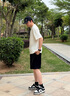 卡賓（CABBEEN）【線(xiàn)跡燙鉆】明線(xiàn)結構休閑短褲男2025夏季新款純棉百搭時(shí)尚 煤黑色01 L /175/50 曬單實(shí)拍圖