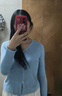 妮縷 輕薄針織開衫外套女夏季新款冰絲薄款空調(diào)衫小個子外搭披肩罩衫 藍色 輕薄 均碼 【建議125斤以內(nèi)】 曬單實拍圖