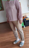 俞兆林（YUZHAOLIN）母親節媽媽春夏套裝2025新款洋氣上衣中老年女雪紡襯衫時(shí)尚小衫 2423杏色長(cháng)袖上衣+三角長(cháng)褲黑色 3XL 建議120-135斤 曬單實(shí)拍圖