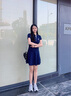 Teenie Weenie小熊女裝連衣裙2025夏季新款休閑活力清新時(shí)尚POLO裙 藏青色 S 曬單實(shí)拍圖