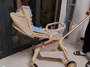 貝茵斯嬰兒車(chē)0-6歲用一鍵折疊可坐躺帶減震寶寶遛娃神器雙向推車(chē)高景觀(guān) A8卡其色+餐盤(pán)+四輪避震+三件套 曬單實(shí)拍圖