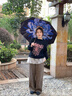 左都（ZUODU）遮陽(yáng)傘加大號(hào)防曬防紫外線彩膠大花太陽(yáng)傘女晴雨兩用折疊便攜雨傘 【沐蓮】插畫彩膠upf50+晴雨兩用 曬單實(shí)拍圖