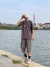佐敘七分褲男夏季2025薄款運(yùn)動(dòng)褲寬松休閑冰絲過(guò)膝速干褲子男士短褲 灰色 L 曬單實(shí)拍圖